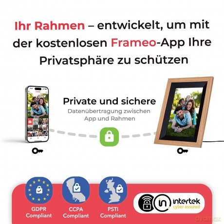 Rollei - Smarter picture frame - 10 Diagonal - WIFI - App Control - Wood frame - Model 105 - 10.1