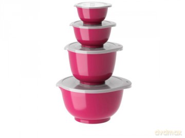 Rosti - Margrethe Bowls - Set of 4 + Lids (Beetrot)
