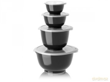 Rosti - Margrethe Bowls - Set of 4 + Lids (Carbon Black)
