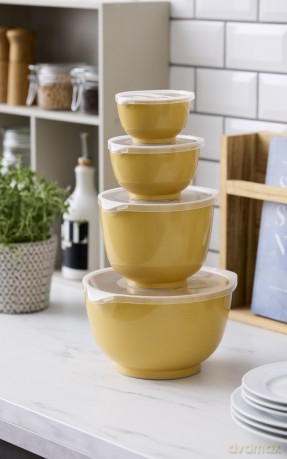 Rosti - Margrethe Bowls - Set of 4 + Lids (Curry)