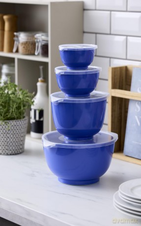 Rosti - Margrethe Bowls - Set of 4 + Lids (Electric Blue)