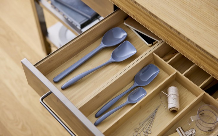 Rosti - NEW Classic kitchen spoons, Set of 4 - Dusty Blue