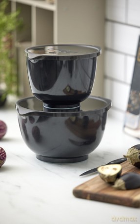 Rosti - NEW Margrethe bowls, Set of 2 + lids - Carbon black