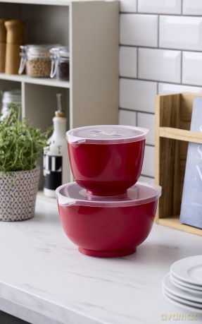 Rosti - NEW Margrethe bowls, Set of 2 + lids - Red
