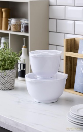 Rosti - NEW Margrethe bowls, Set of 2 + lids - White