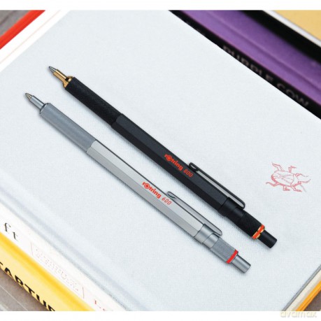 Rotring - rOtring 800 Ballpoint Pen - Black Ink - Silver Barrel