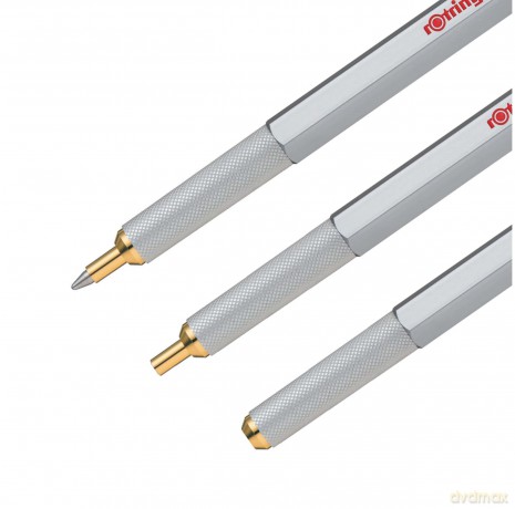 Rotring - rOtring 800 Ballpoint Pen - Black Ink - Silver Barrel