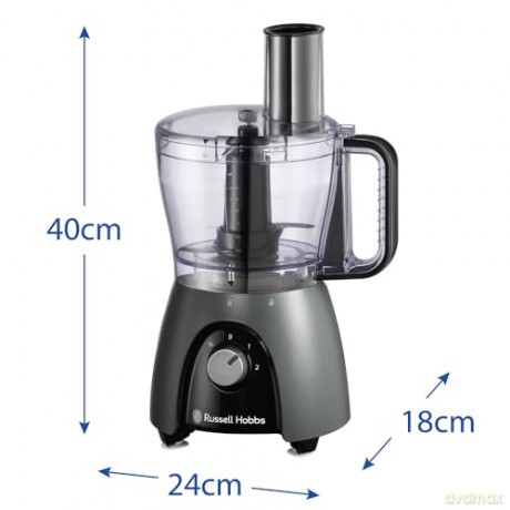 Russell Hobbs - Food Processor - Matte Charcoal - 2.3L Bowl, 1.5L Jug Blender