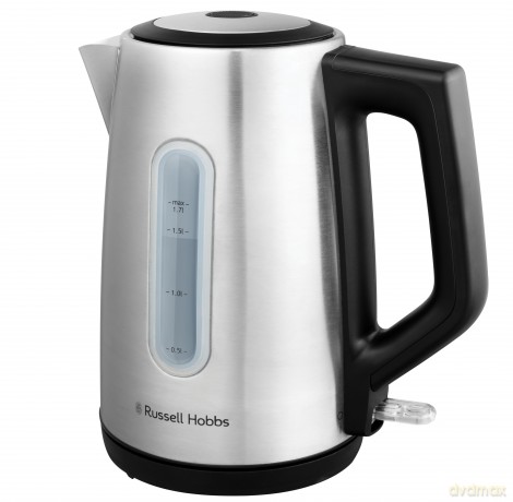 Russell Hobbs - Heaton Brushed Kettle - Brushed Stainless Steel with Black Accents - 1.7L
