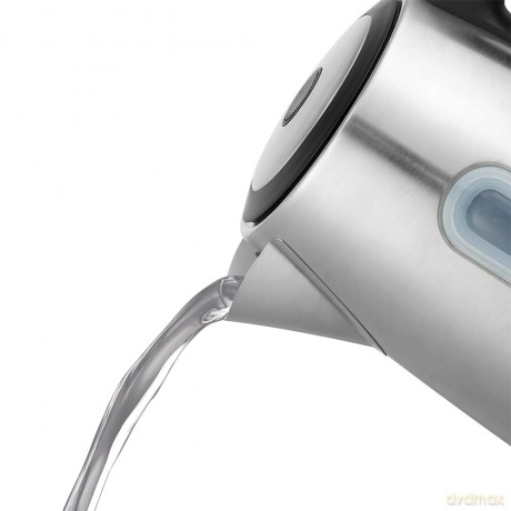 Russell Hobbs - Heaton Brushed Kettle - Brushed Stainless Steel with Black Accents - 1.7L
