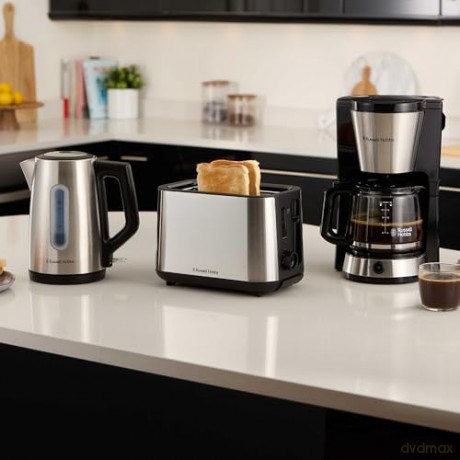 Russell Hobbs - Heaton Brushed Kettle - Brushed Stainless Steel with Black Accents - 1.7L