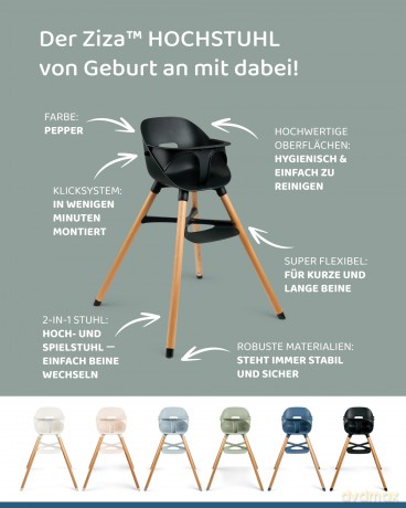 SAFE - Ziza Seat High Chair - Black Night