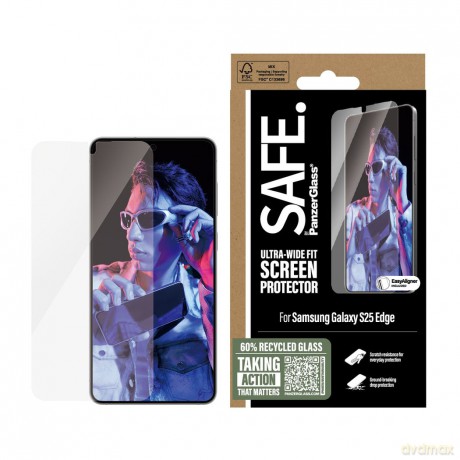 SAFE. by PanzerGlass - Skarmbeskyttelse Samsung S25 Edge - Ultra-Wide Fit