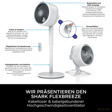 Shark - FA220EU Detached FlexBreeze Ventilator