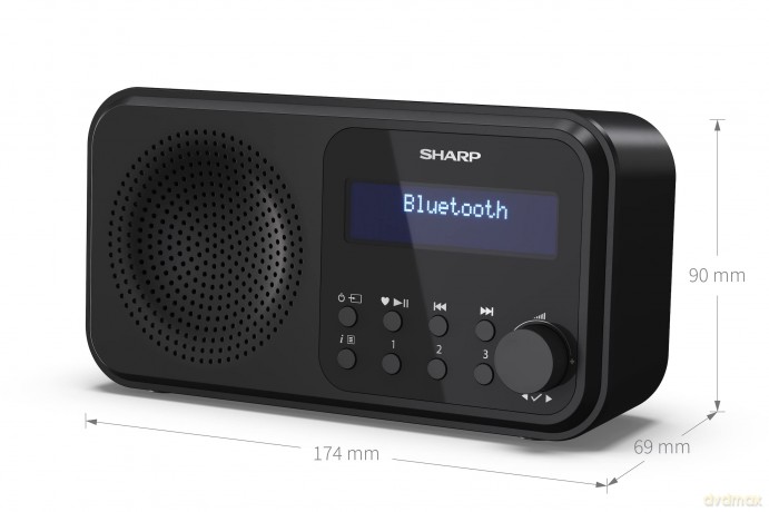 Sharp - Tokyo Portable Digital and FM Radio - Black Midnight
