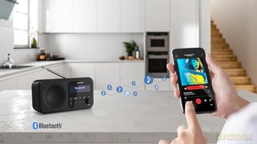 Sharp - Tokyo Portable Digital and FM Radio - Black Midnight