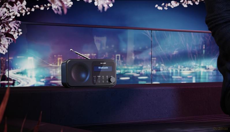 Sharp - Tokyo Portable Digital and FM Radio - Black Midnight