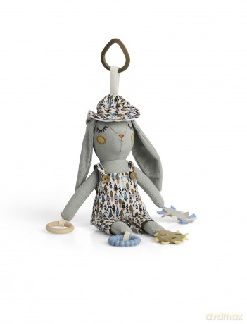 Smallstuff - Activity bunny for auto chair, blue