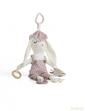 Smallstuff - Activity bunny for auto chair, rose