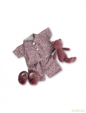 Smallstuff - Doll clothing, pyjamas with teddy/ slippers