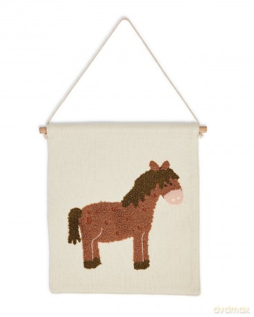 Smallstuff - Wall deco, horse - Natural - 37x33 cm (40023-14)