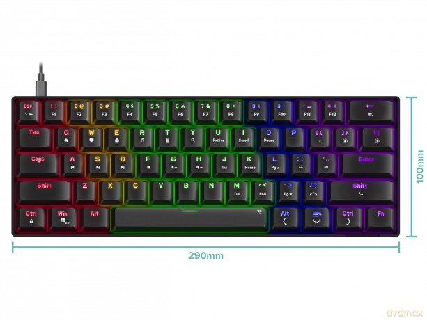 Klawiatura gamingowa Speedlink - ATMOS RGB Rainbow Mechanical 60% Gaming Keyboard with brown switches, black - US layout