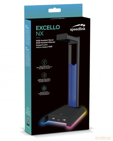 Speedlink - EXCELLO NX RGB Headset Stand, USB 2.0 Hub, black