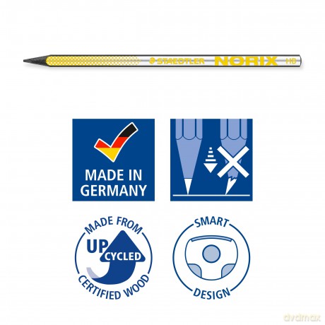 Staedtler - NORIX Pencil Set, 2 pencils, eraser and sharpener - Red (181 SBK2-2)