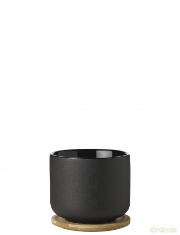 Stelton - Theo Cup with Coaster 0.2 L (Black)