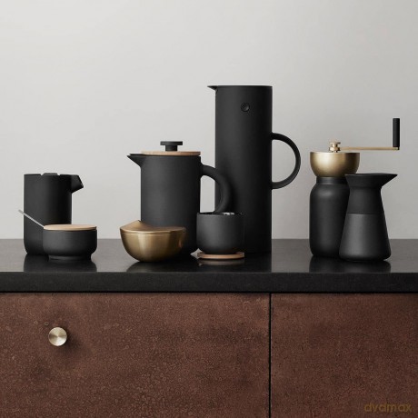 Stelton - Theo Cup with Coaster 0.2 L (Black)