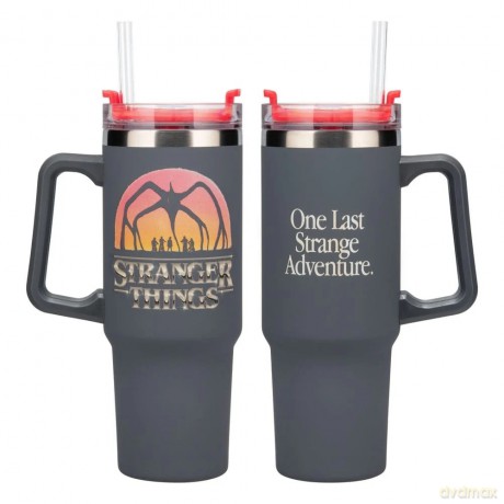 Stranger Things 5 900ml Insulated kubek podróżny ze słomką