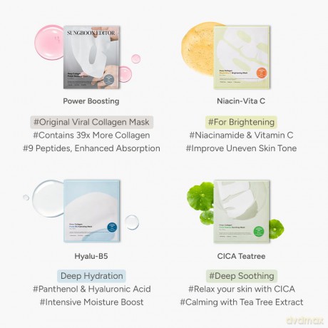 Sungboon Editor - Deep Collagen Cica Teatree Soothing Mask - 1 pcs