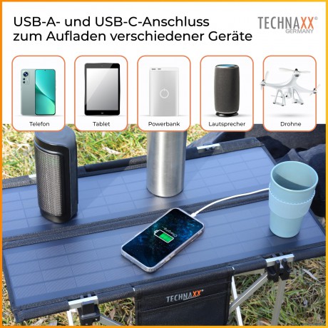 Technaxx - Foldable Solar Camping Table - 20W [SPORT]