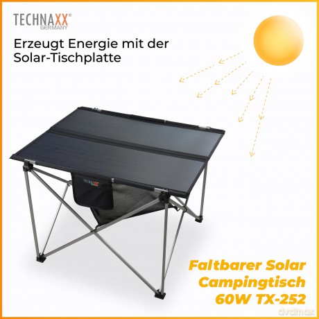 Technaxx - Foldable Solar Camping Table - 60W - TX-251 [SPORT]