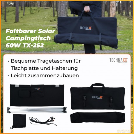 Technaxx - Foldable Solar Camping Table - 60W - TX-251 [SPORT]