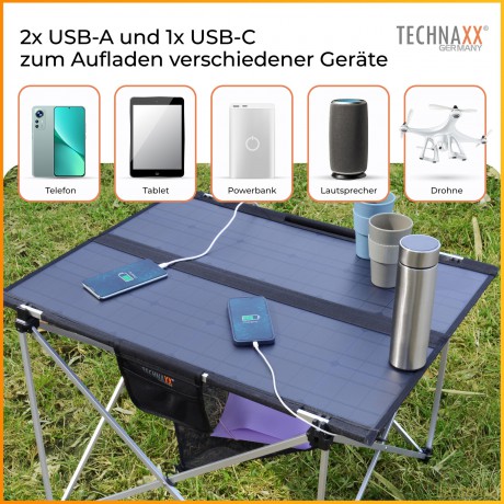 Technaxx - Foldable Solar Camping Table - 60W - TX-251 [SPORT]