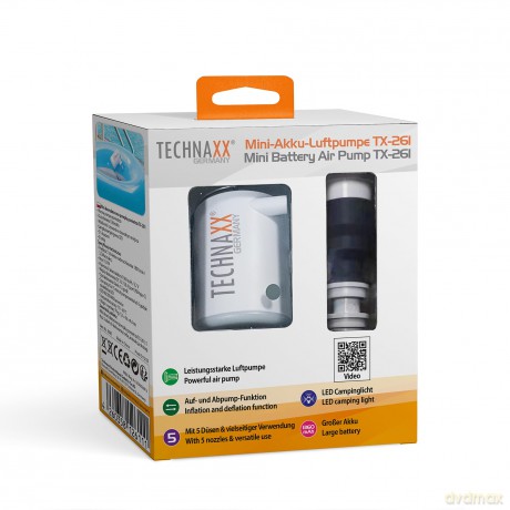 Technaxx - Portable Mini Air Pump - 1300MAH Battery - TX-261 [SPORT]