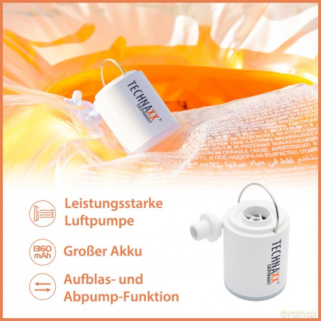 Technaxx - Portable Mini Air Pump - 1300MAH Battery - TX-261 [SPORT]