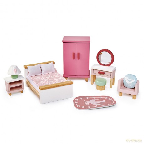 Drewinane meble do domku dla lalek Tender Leaf - Dollhouse Furniture - Bedroom - (TL8152)