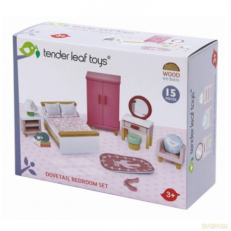 Drewinane meble do domku dla lalek Tender Leaf - Dollhouse Furniture - Bedroom - (TL8152)