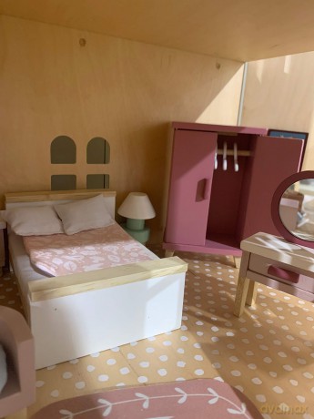 Drewinane meble do domku dla lalek Tender Leaf - Dollhouse Furniture - Bedroom - (TL8152)