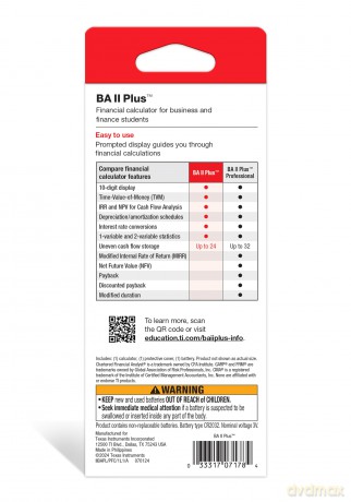 Kalkulator biurowy Texas Instruments - BA ll Plus Financial Calculator