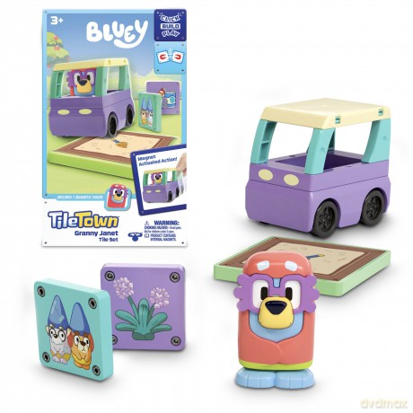 Tile Town - Bluey Magnetiske Mini Legesat - Granny Janet Tile Set [FIGURKA]