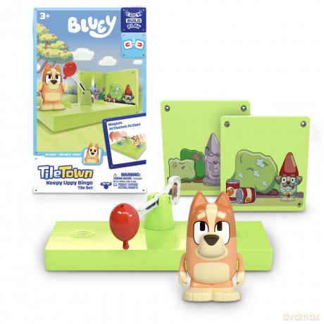 Tile Town -Bluey Magnetiske Mini Legesat - Keepy Uppy Bingo Tile Set [FIGURKA]