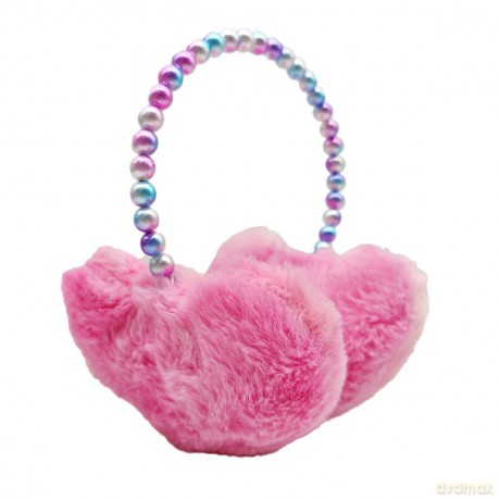 Tinka - Plush Earmuffs - Pink hearts w. pearl headband (8-800428)