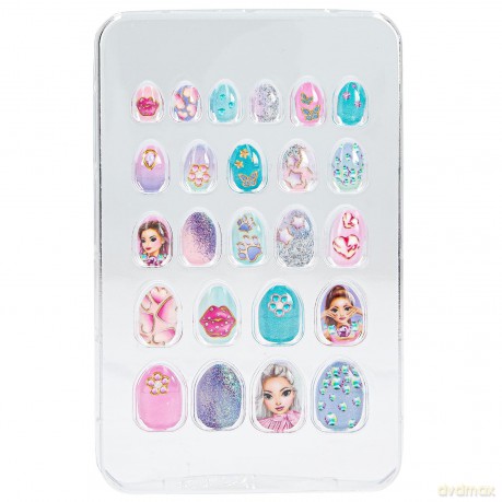 TOPModel - Artificial Nails Glitter BEAUTY and ME - Turquoise and Pink