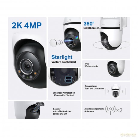 TP-Link - Tapo C520WS Outdoor Pan/Tilt Security Wi-Fi Camera
