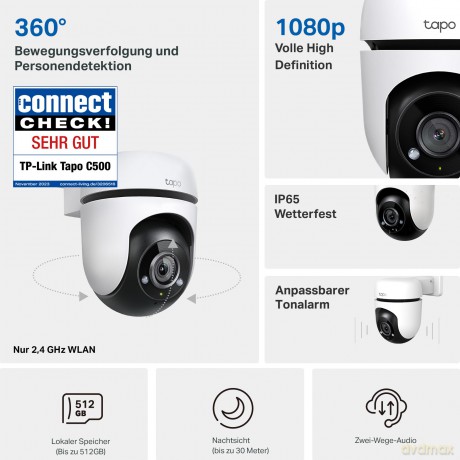 TP-Link - Tapo Outdoor Pan/Tilt Security Wi-Fi Camera /Tapo C500