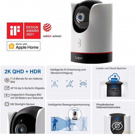 TP-Link - Tapo Pan/Tilt AI Home Security Wi-Fi Camera /Tapo C225