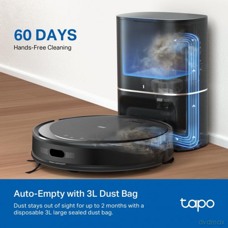 TP-Link - Tapo RV20 Max Plus 5300Pa Suction MagSlim LiDAR Navigation Robot Vacuum and Mop with Auto-Empty Dock